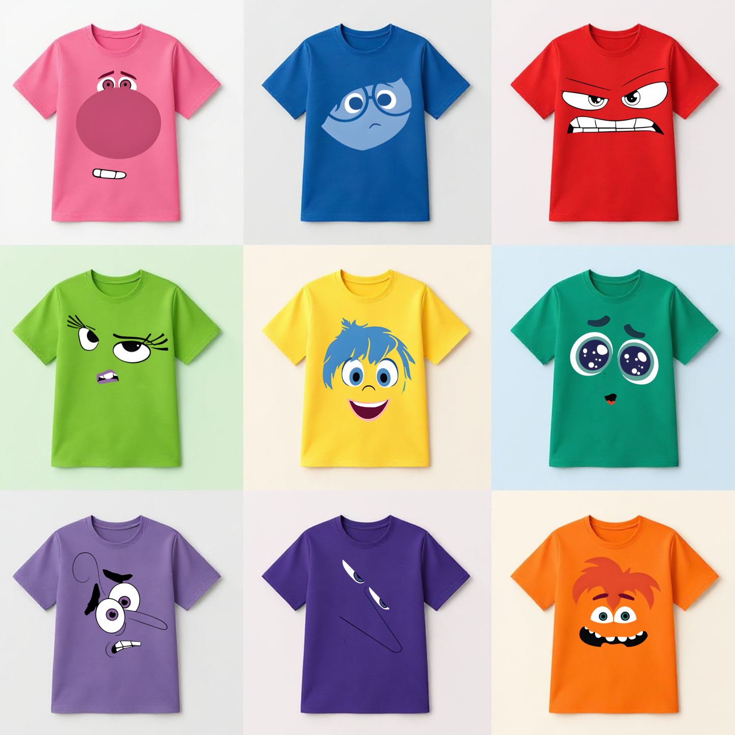 Inside Out Emotions PNG & JPEG Faces – Halloween Group Shirt Digital Download