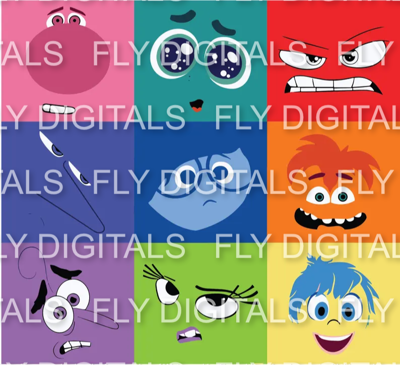 Inside Out Emotions PNG & JPEG Faces – Halloween Group Shirt Digital Download