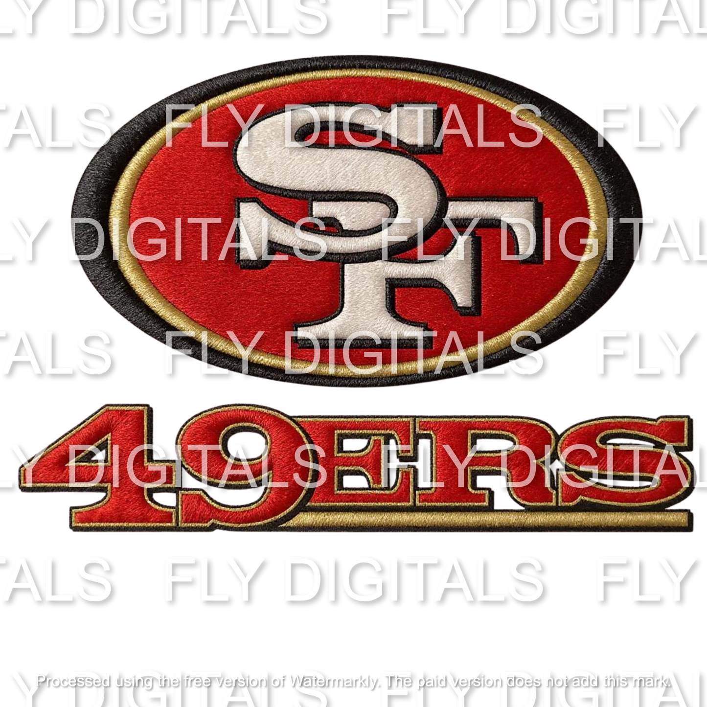 Football Embroidery Effect Digital Download