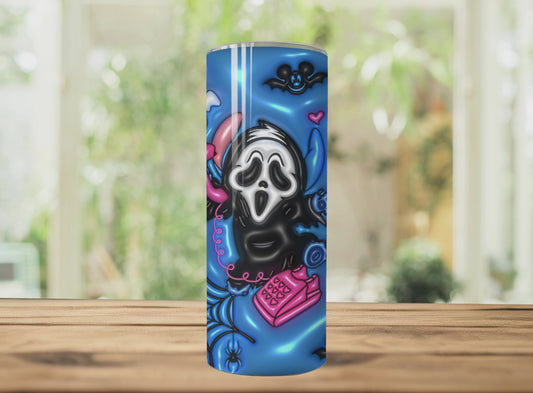 Ghostface No you hang up Inflated Tumbler Wrap Png, No you hang up 3D Tumbler Straight and Tampered